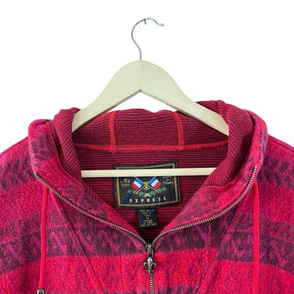 Vintage Express French Country Medium Pullover Fleece Jacket Hoodie Womens - Picture 6 of 15
